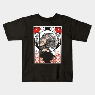 Art Deco Lady (on black) Kids T-Shirt